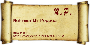 Mehrwerth Poppea névjegykártya